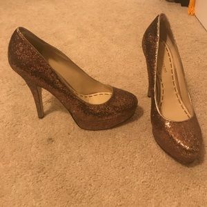 Enzo Angiolini gold sequin heels